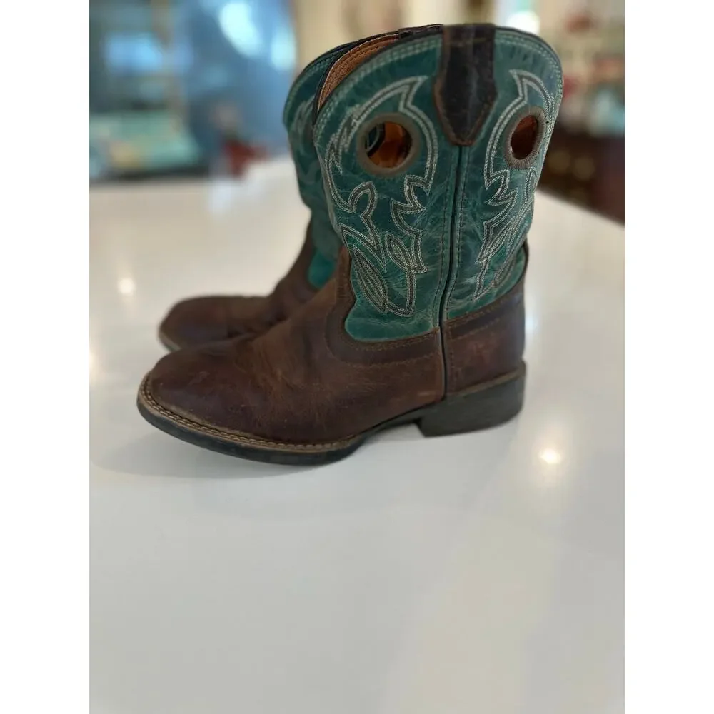 Justin Children's Bowline Junior Sapphire Blue Western Boots, Size 4